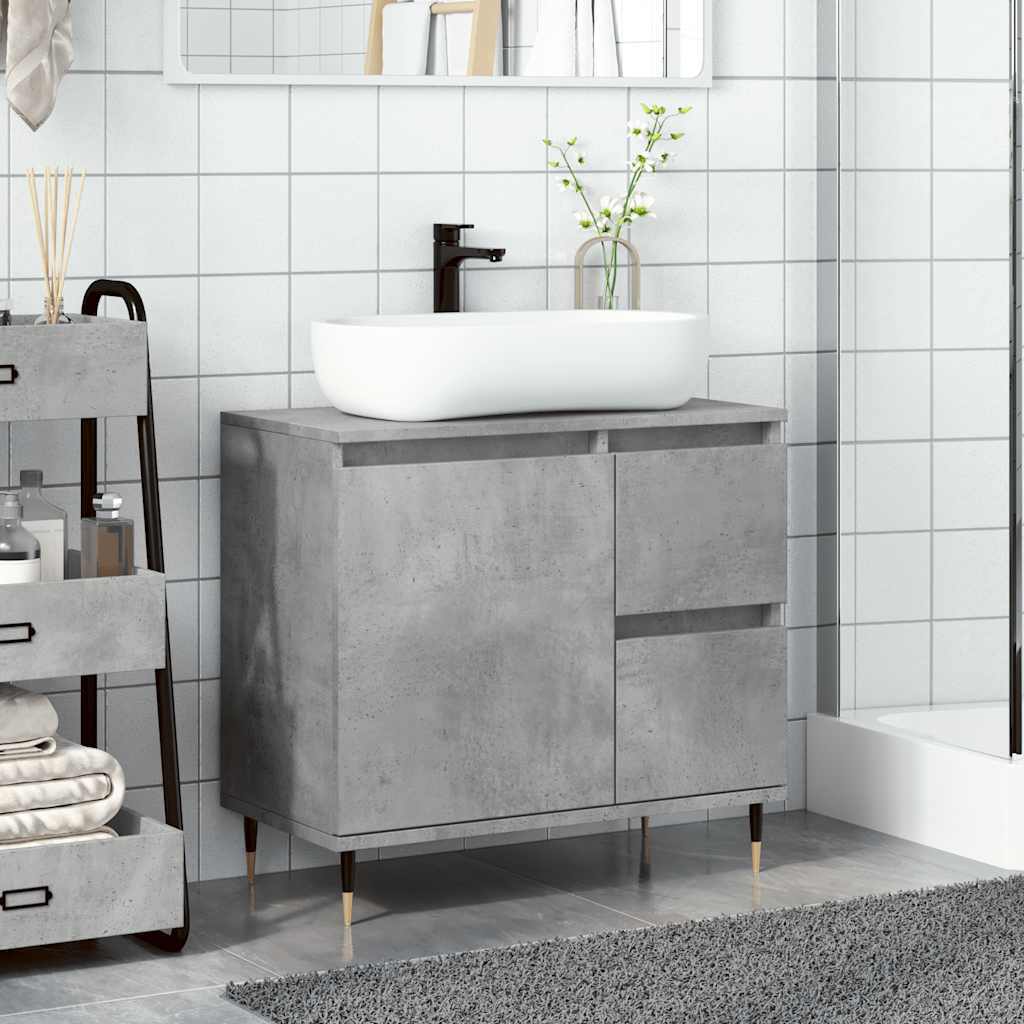 Bathroom cabinet, concrete grey, 65x33x60cm, wood