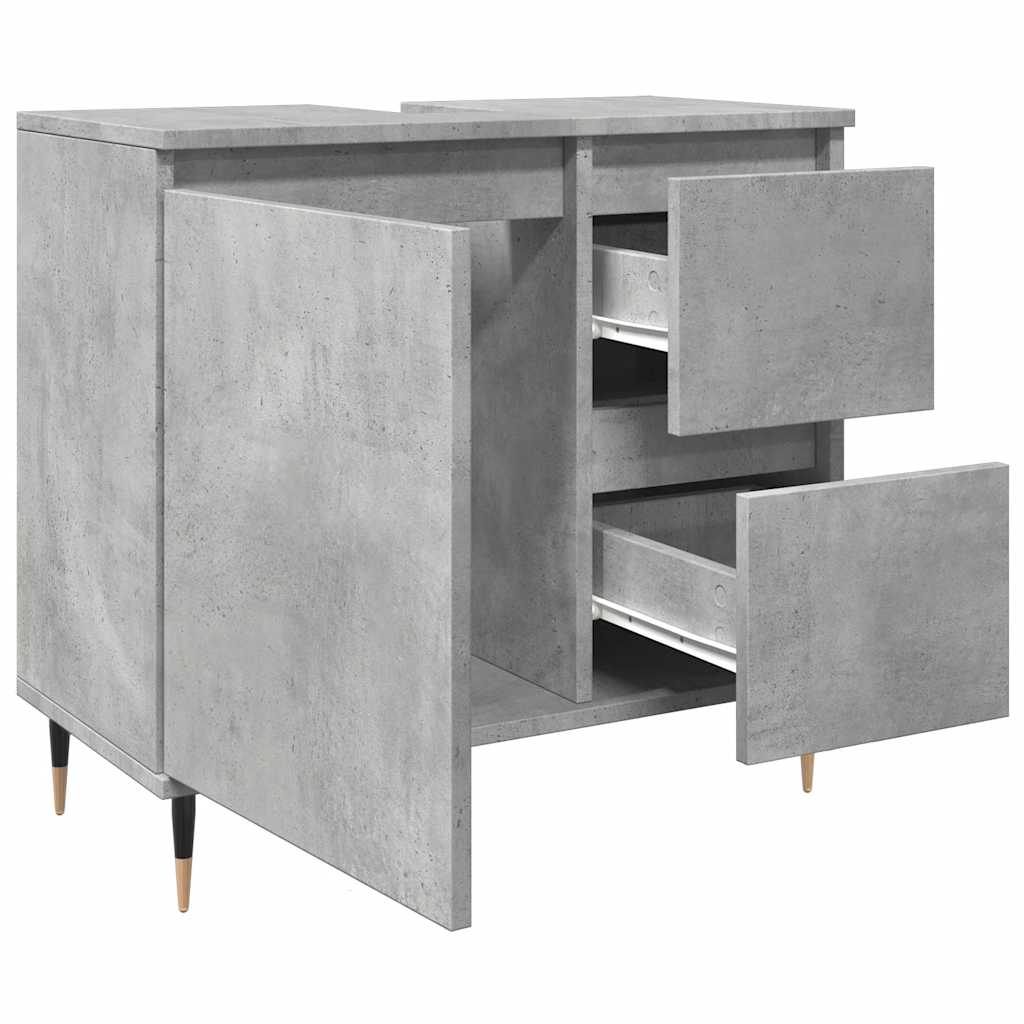 Bathroom cabinet, concrete grey, 65x33x60cm, wood