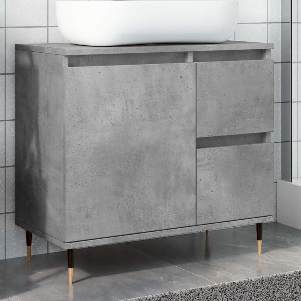 Bathroom cabinet, concrete grey, 65x33x60cm, wood