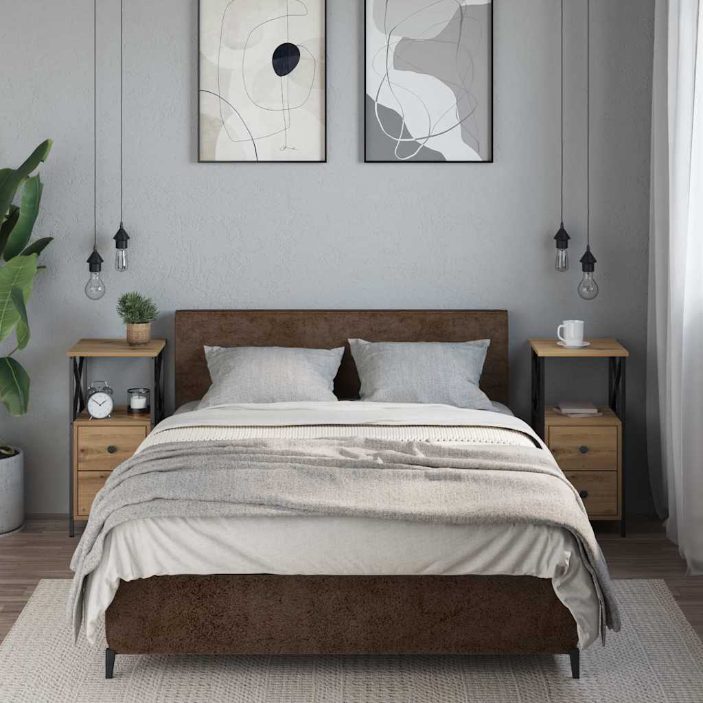 Naktinės spintelės, 2vnt., artisano ąžuolo, 34x35,5x70cm