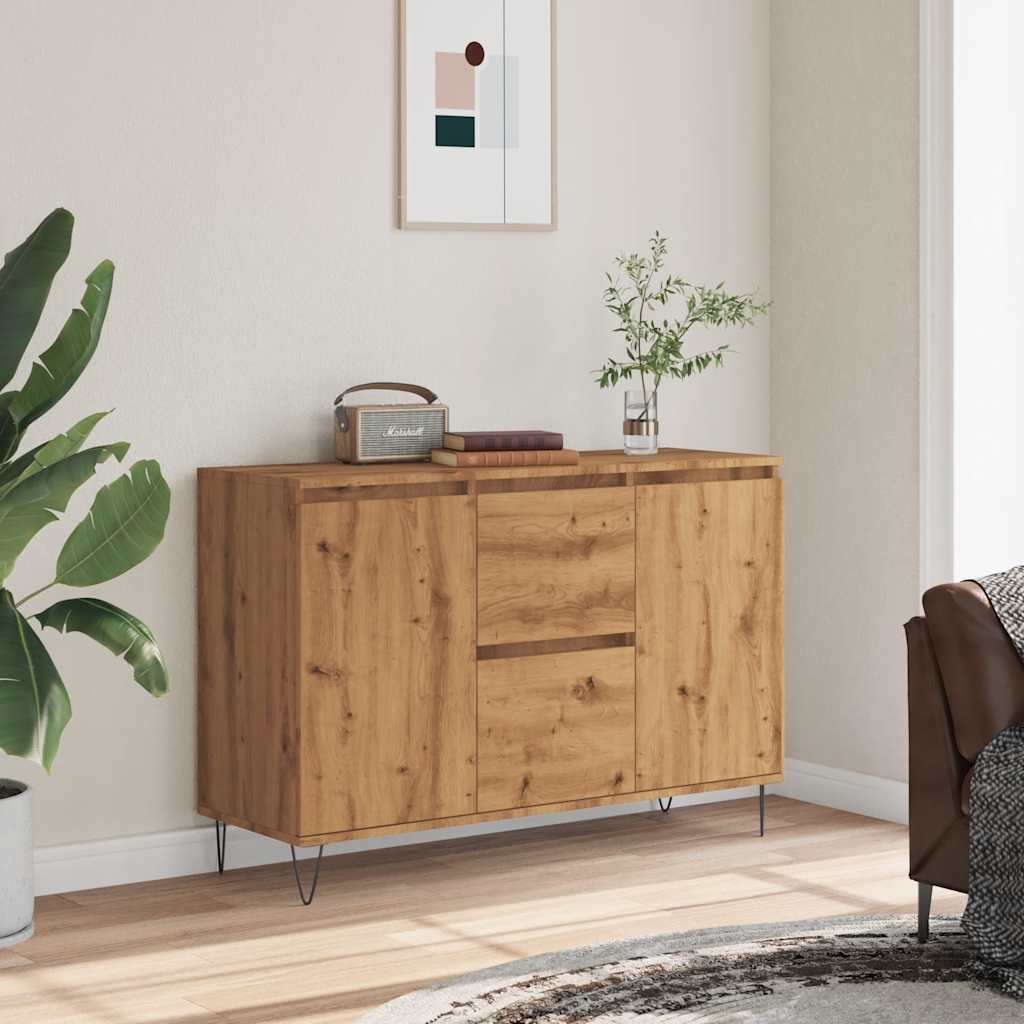 Šoninė spintelė, artisano ąžuolo, 104x35x70cm, apdirbta mediena