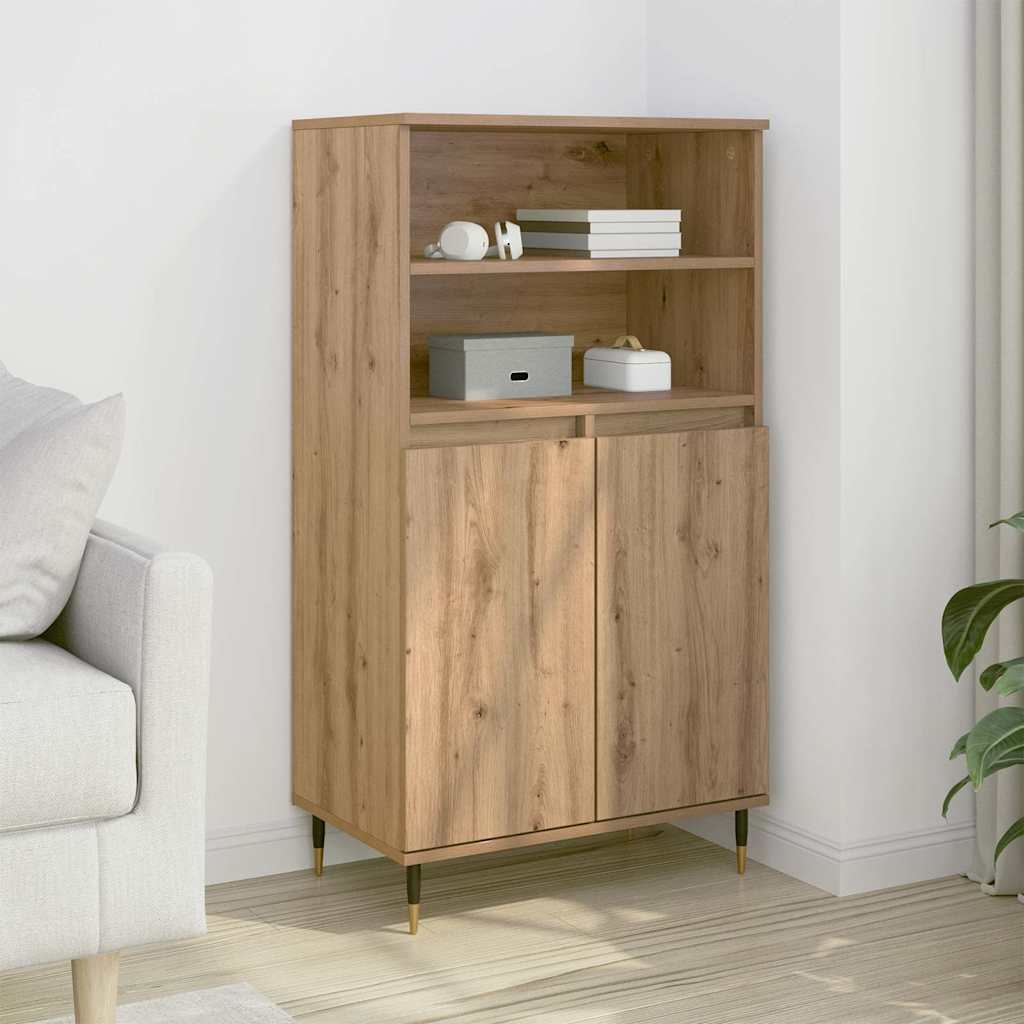 Chest of drawers, artisan oak colour, 60x36x110cm, engineered wood