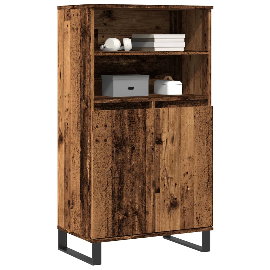 Chest of drawers, distressed wood, 60x36x110cm, treated wood
