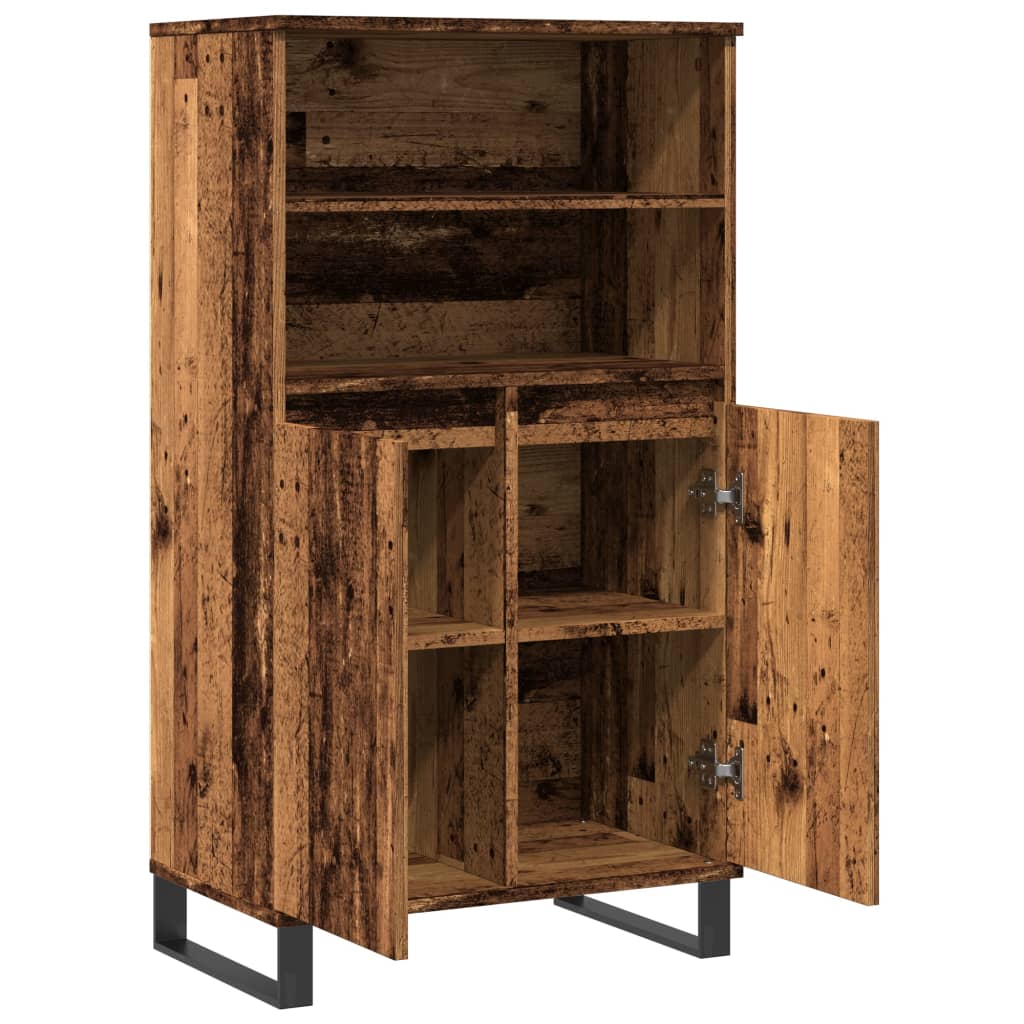 Chest of drawers, distressed wood, 60x36x110cm, treated wood