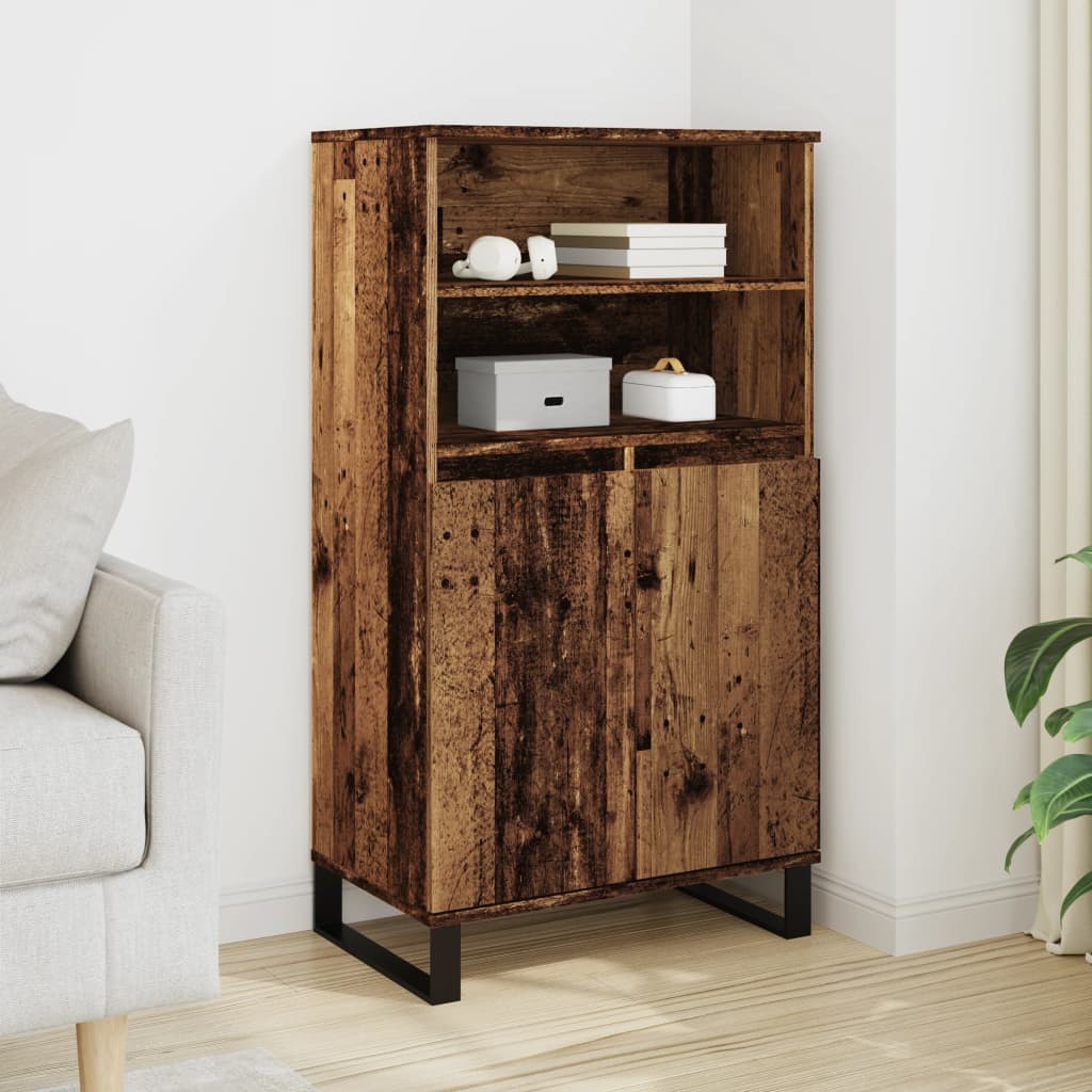 Chest of drawers, distressed wood, 60x36x110cm, treated wood