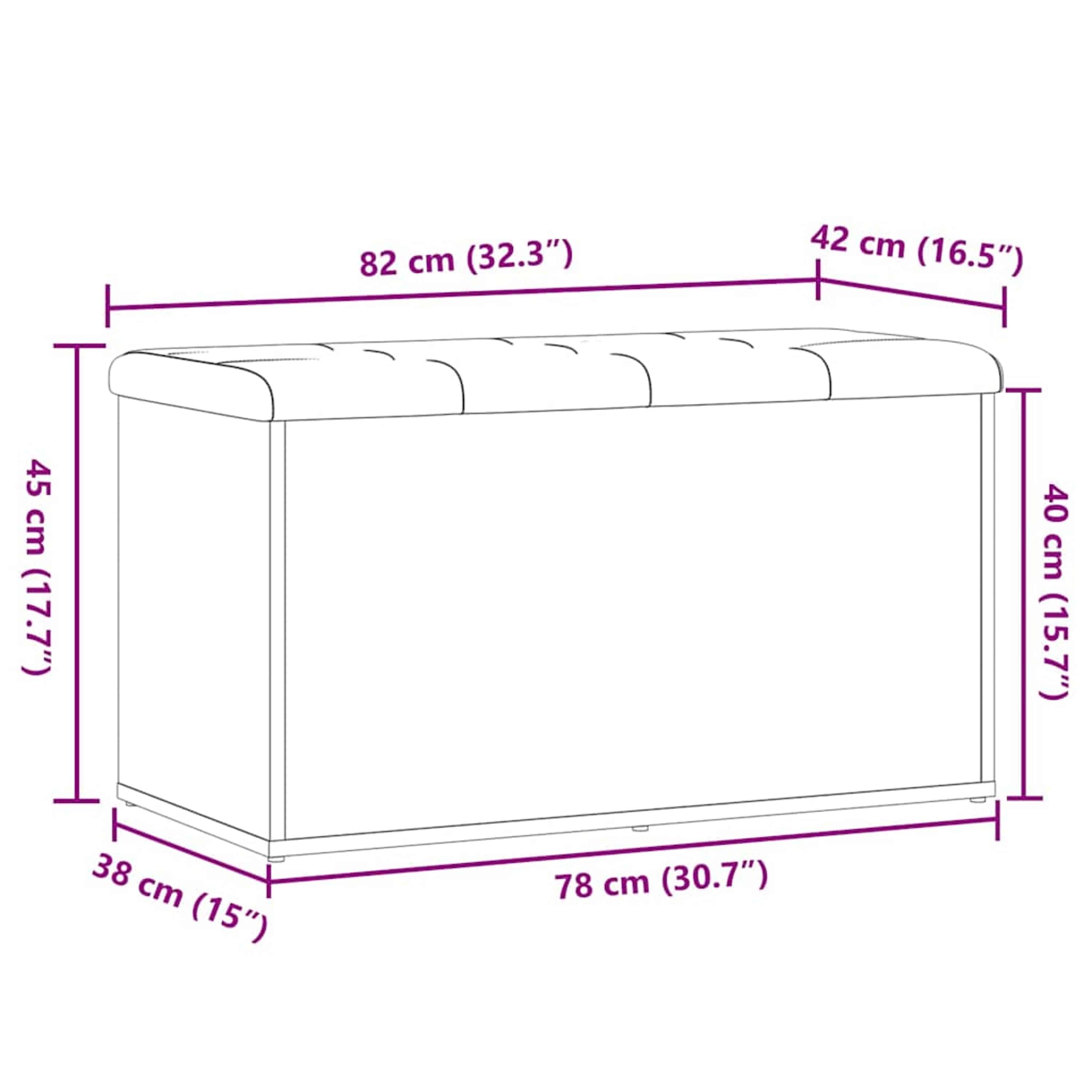 laikymo suolas Sena mediena 82x42x45 cm Inžinierinė mediena
