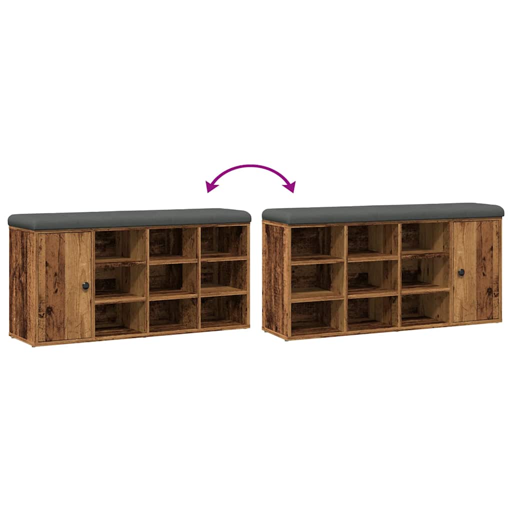 Apavu soliņš Old Wood 102x32x50 cm, inženierijas koksne