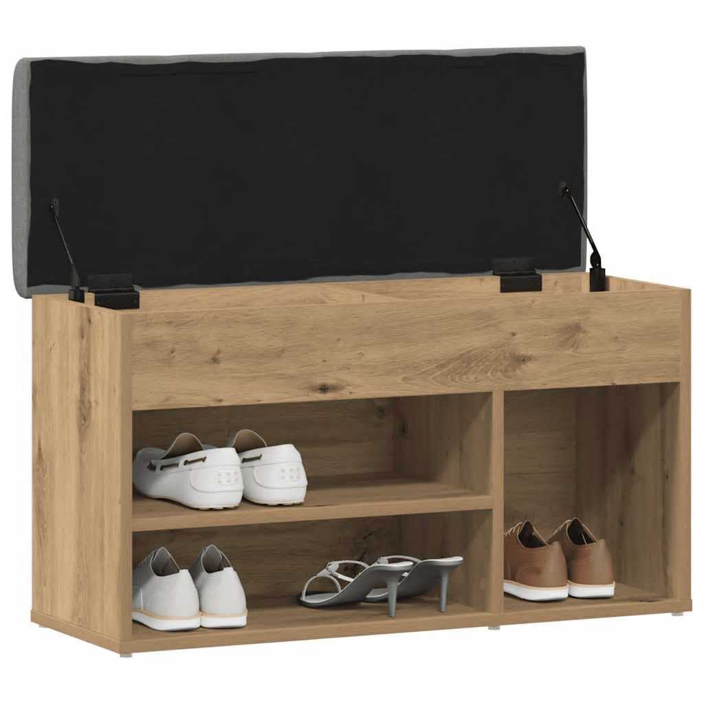 Shoe bench Artisan oak 82x32x45.5 cm engineered wood