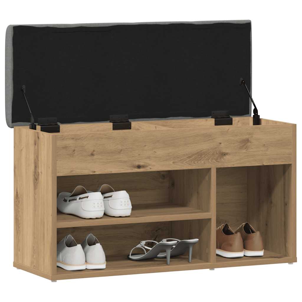 Shoe bench Artisan oak 82x32x45.5 cm engineered wood