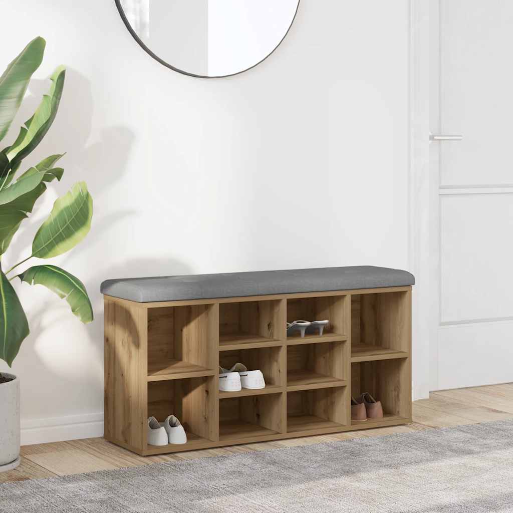 Shoe bench Artisan oak 82x32x45.5 cm engineered wood