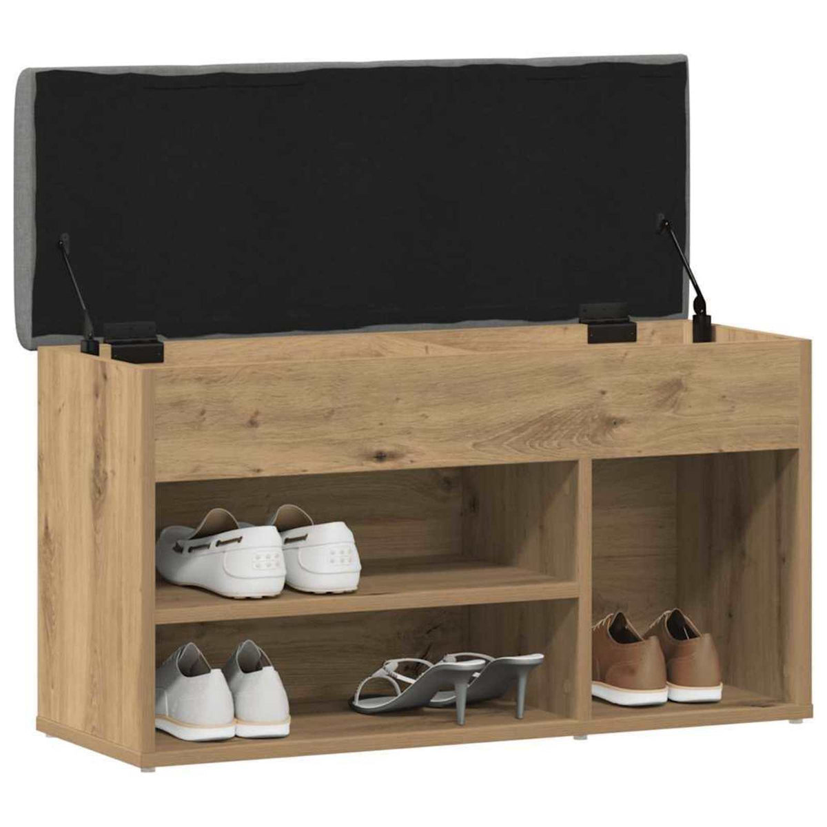 Shoe bench Artisan oak 82x32x45.5 cm engineered wood