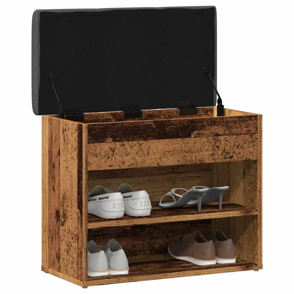 Shoe bench Old Wood 62x32x50 cm Engineered wood