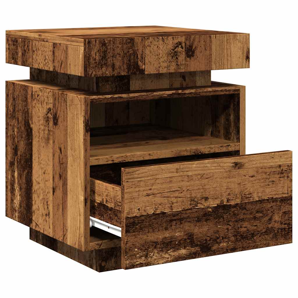 Nightstands with LED, 2 pcs., wood, 40x39x48.5cm