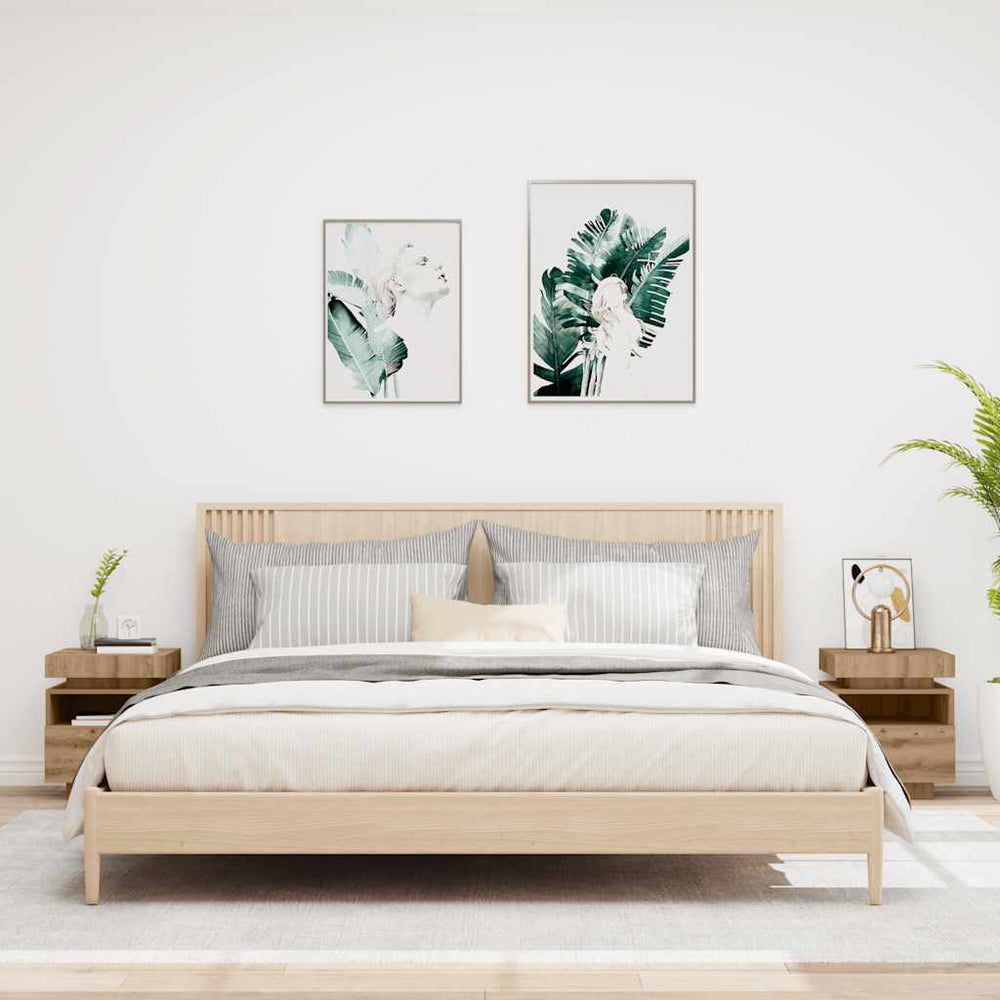Naktinės spintelės su LED, 2vnt., artisano, 40x39x48,5cm