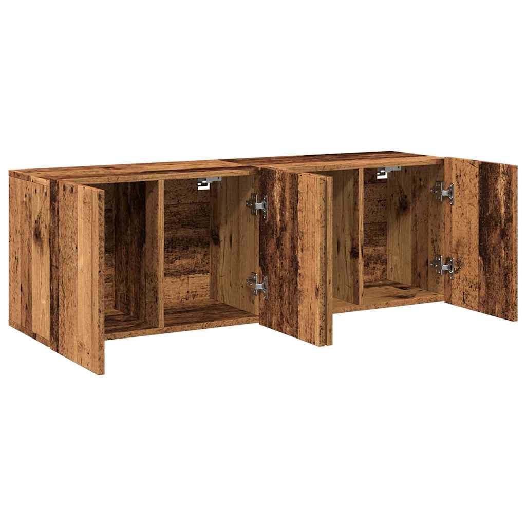 Prie sienos montuojamos TV spintelės, 2vnt., medžio, 60x30x41cm