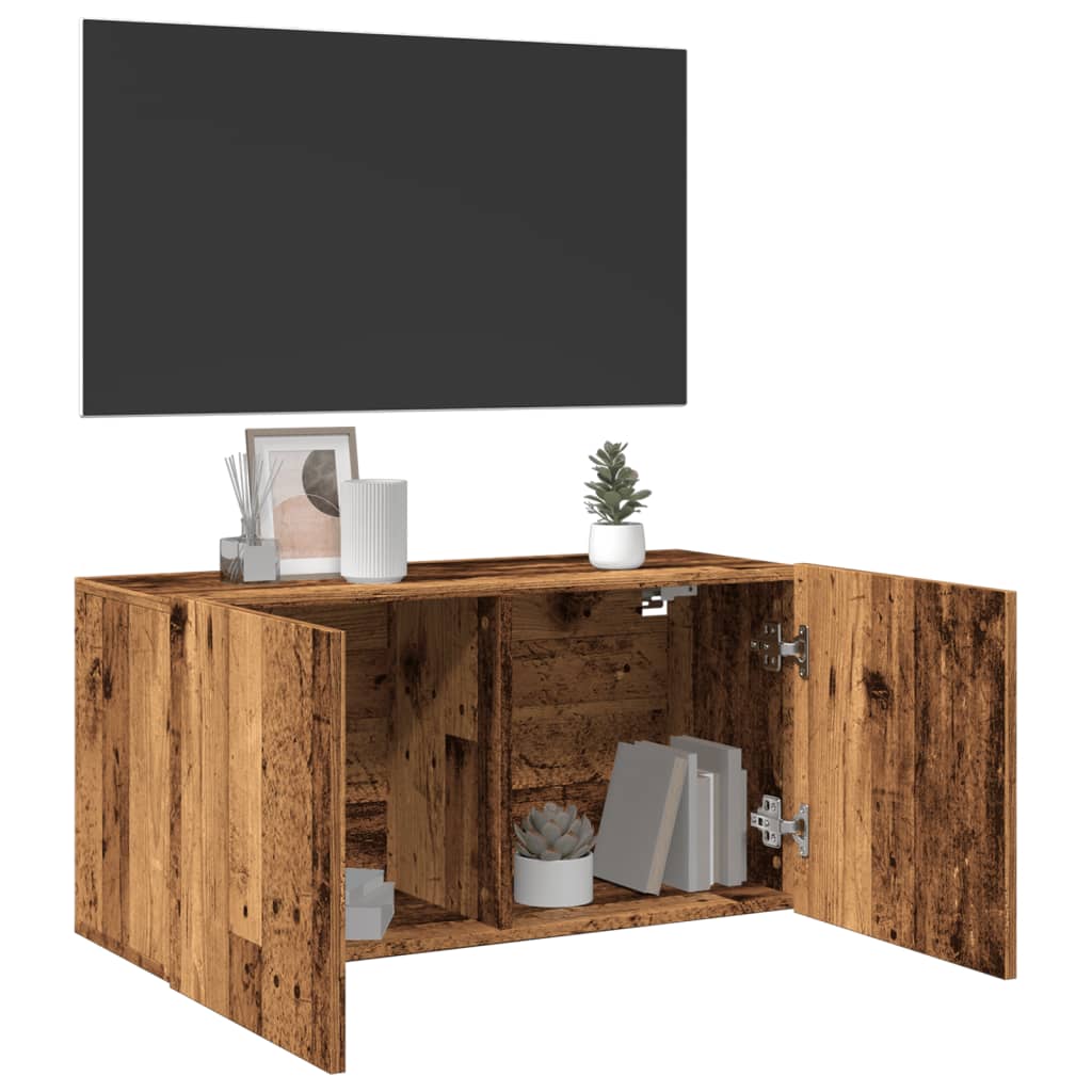 Wall-mounted TV cabinet, wood, 80x30x41cm