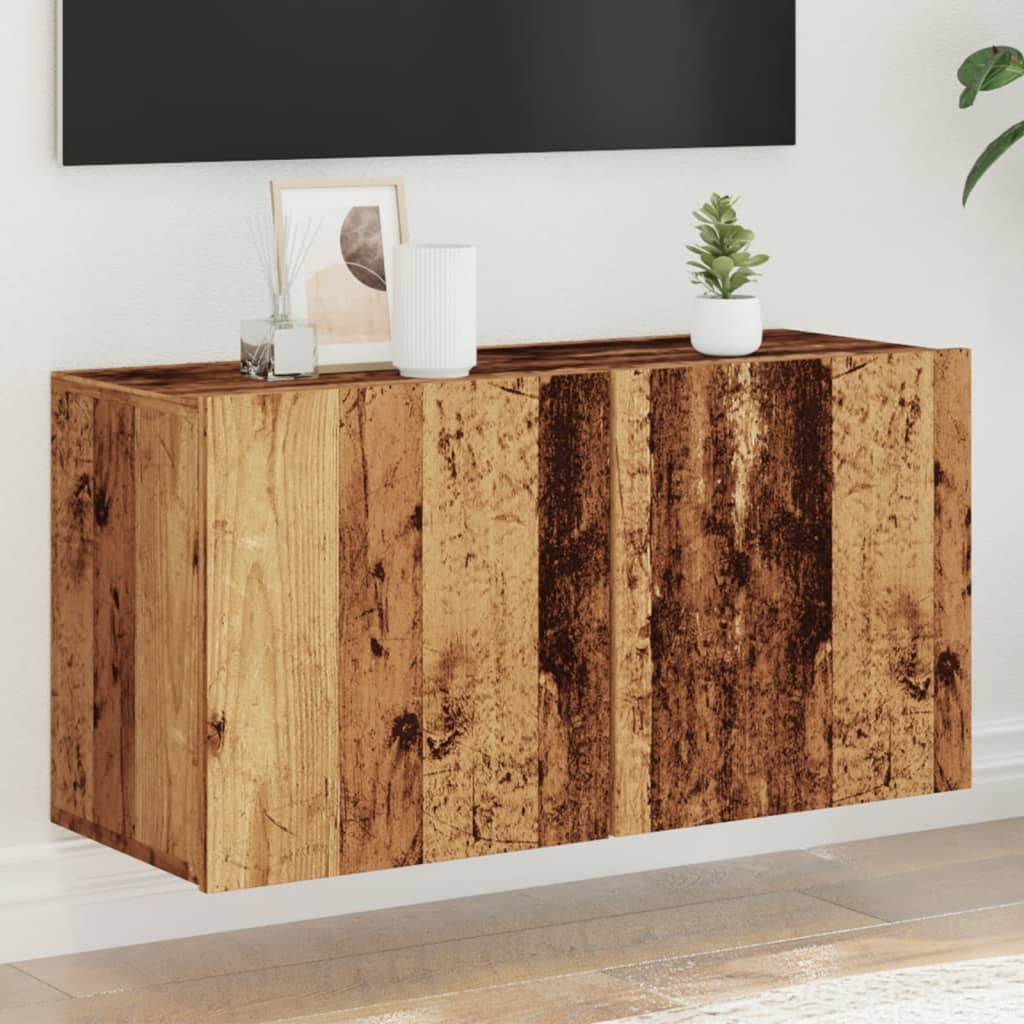 Wall-mounted TV cabinet, wood, 80x30x41cm