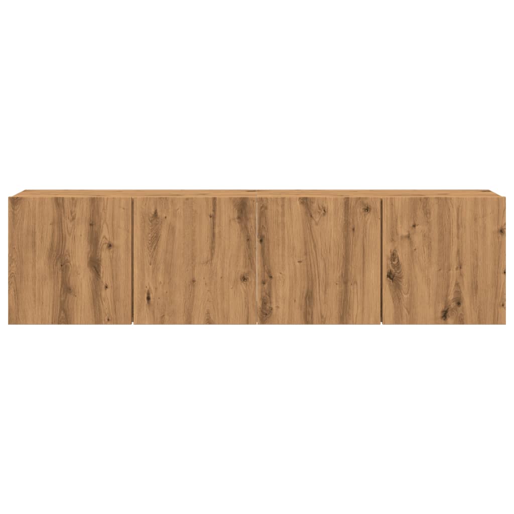 Wall TV cabinets, 2 pcs., artisan oak, 80x30x41cm