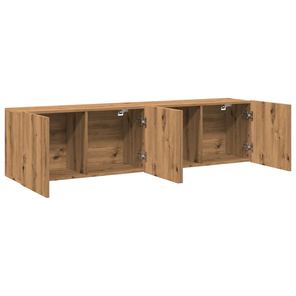 Wall TV cabinets, 2 pcs., artisan oak, 80x30x41cm