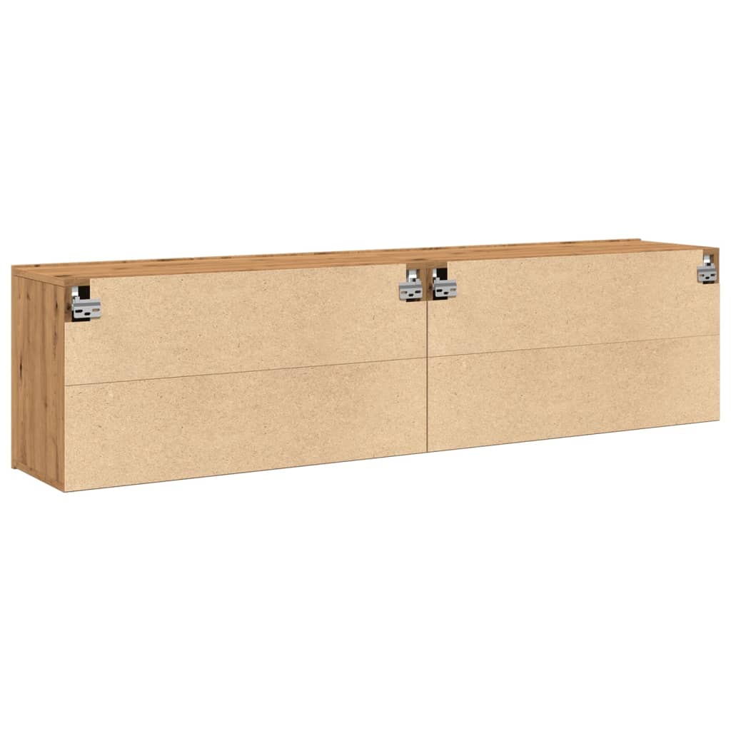 Wall TV cabinets, 2 pcs., artisan oak, 80x30x41cm