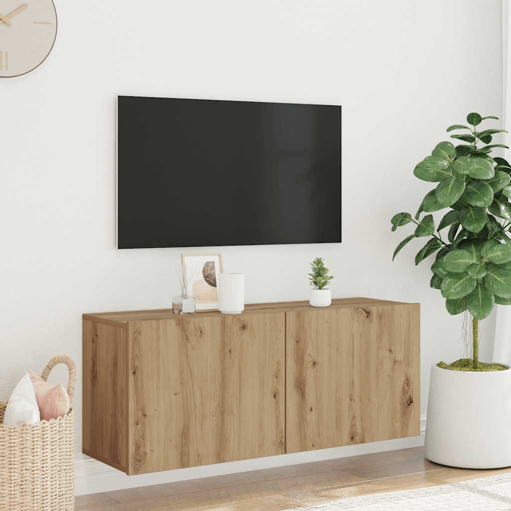 TV skapītis pie sienas stiprināms Artisan ozols 100x30x41 cm