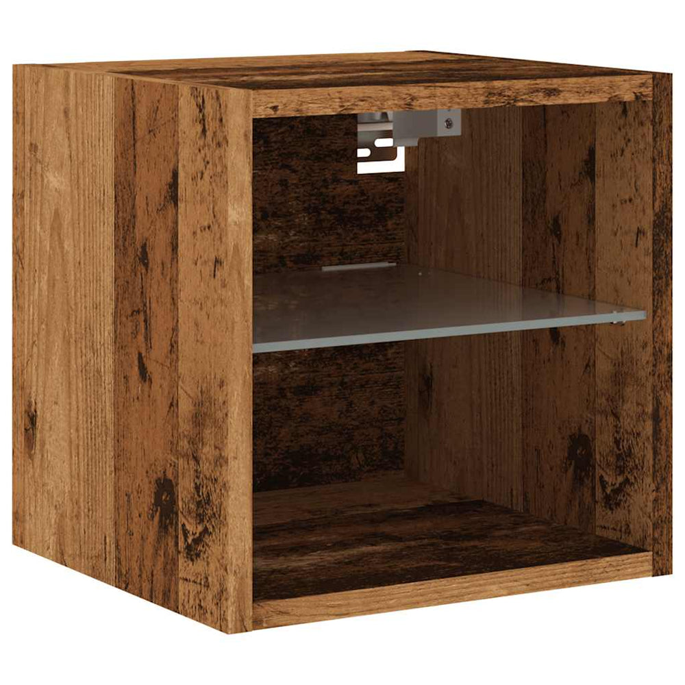 televizoriaus sieninė spintelė su LED lemputėmis Old Wood