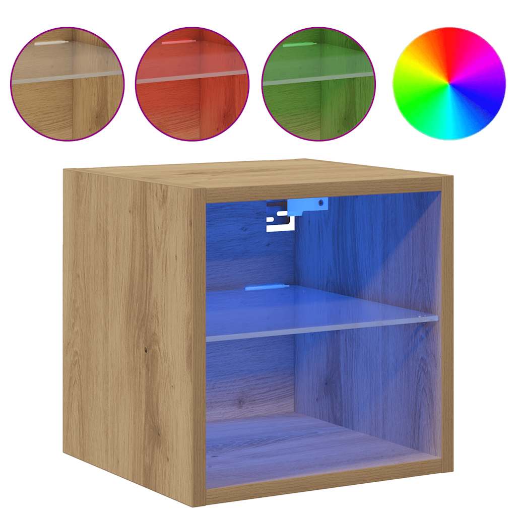 Sieninė TV spintelė su LED lemputėmis, artisano, 30x28,5x30cm