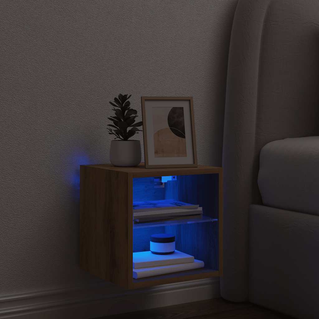 Sieninė TV spintelė su LED lemputėmis, artisano, 30x28,5x30cm