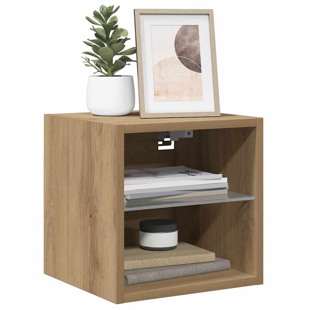 Sieninė TV spintelė su LED lemputėmis, artisano, 30x28,5x30cm