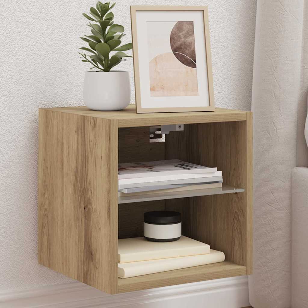 Sieninė TV spintelė su LED lemputėmis, artisano, 30x28,5x30cm