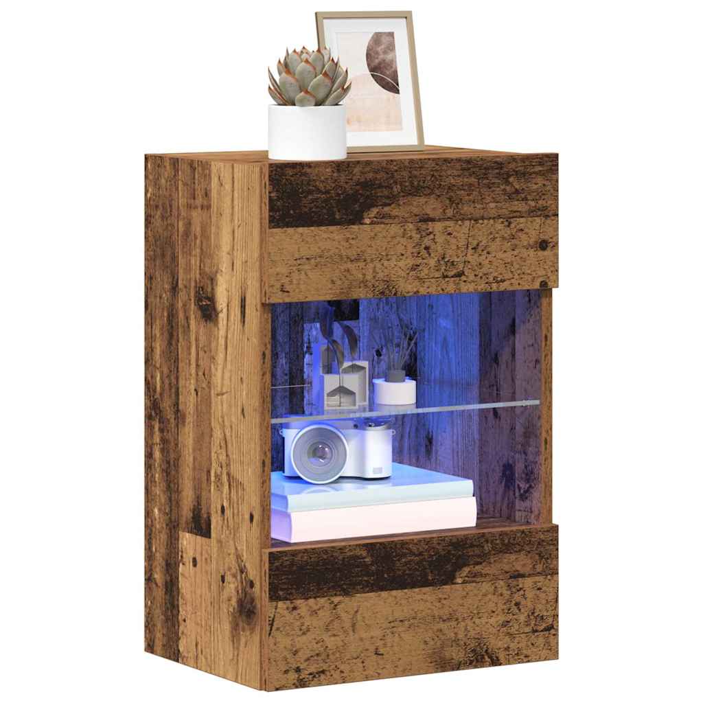 Sieninės spintelės su LED apšvietimu televizoriui 2 vnt, 40x30x60,5 cm