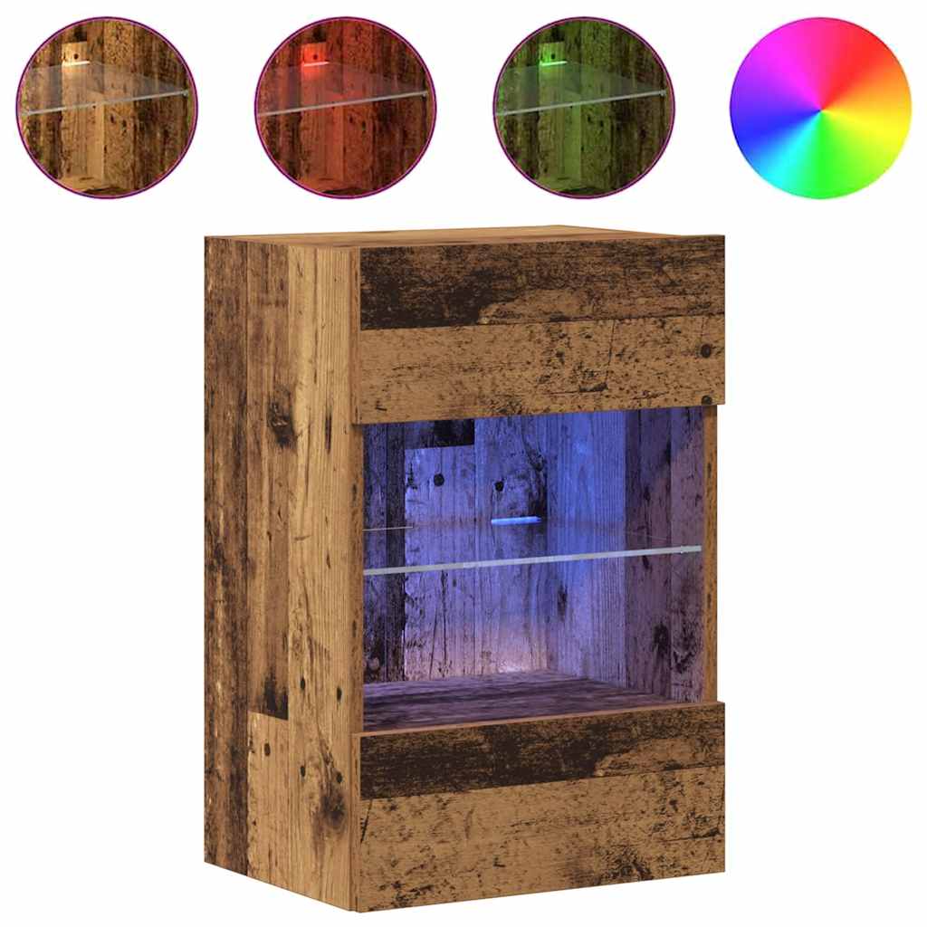 Sieninės spintelės su LED apšvietimu televizoriui 2 vnt, 40x30x60,5 cm