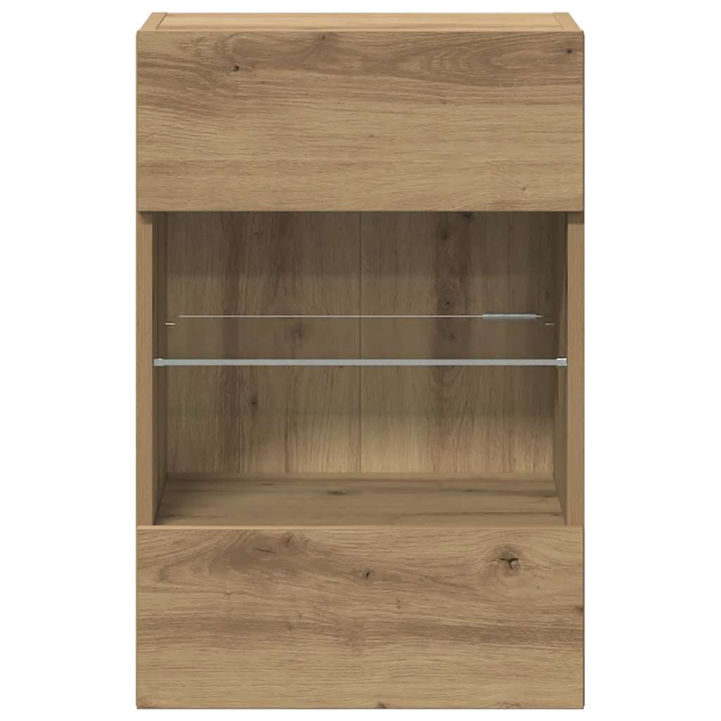 Sieninės spintelės su LED apšvietimu televizoriui, 2vnt., artisano, 40x30x60,5cm