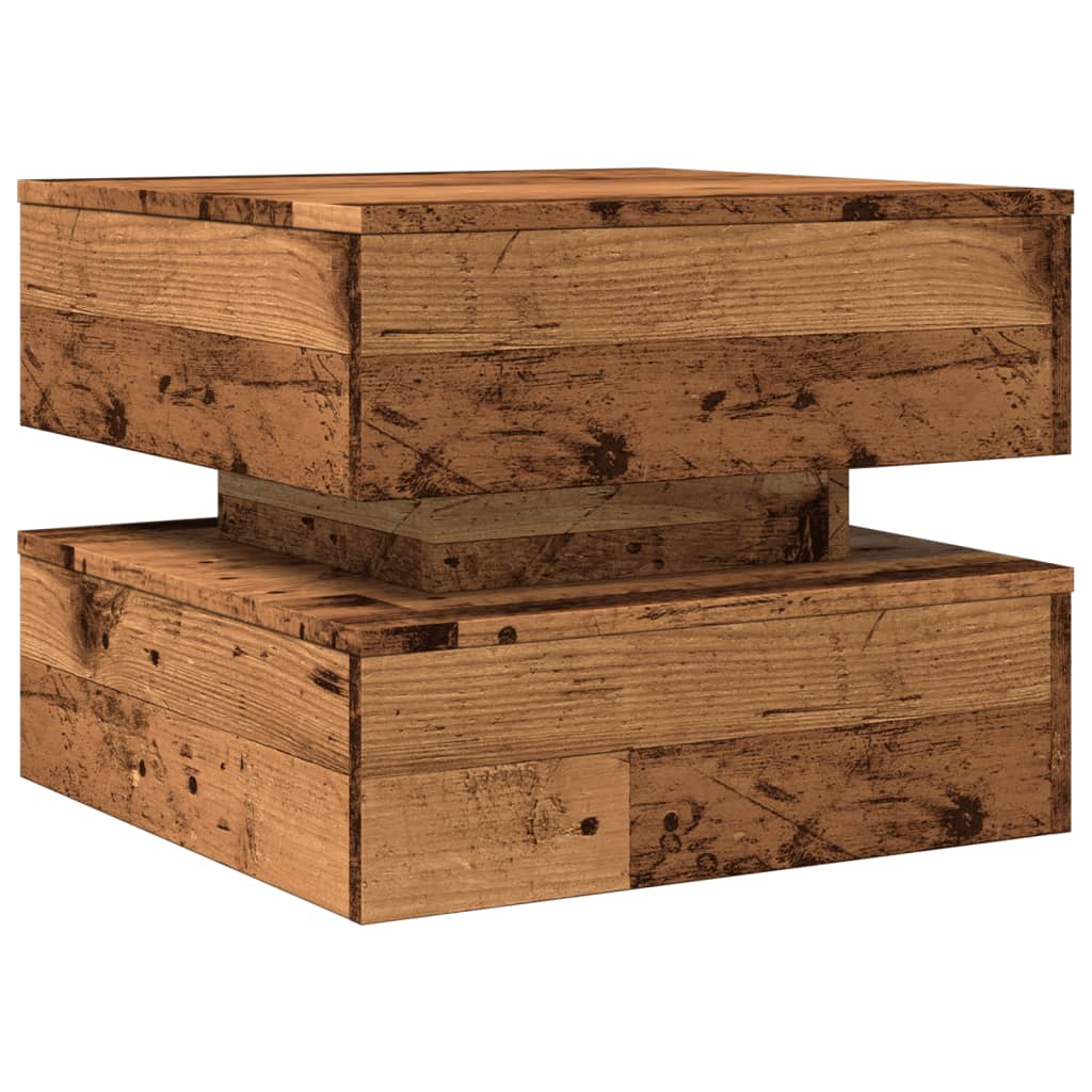 Coffee table with LED lights, wood, 50x50x40cm