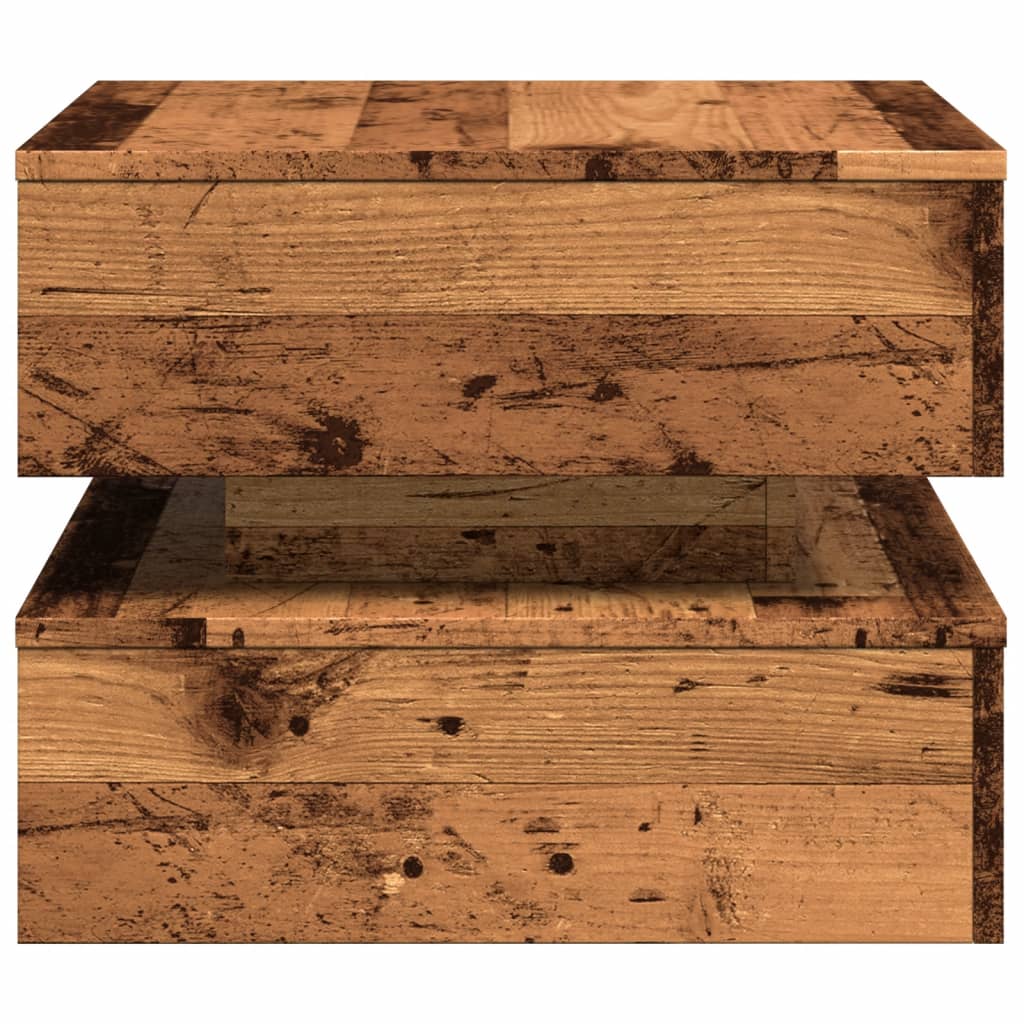 Coffee table with LED lights, wood, 50x50x40cm