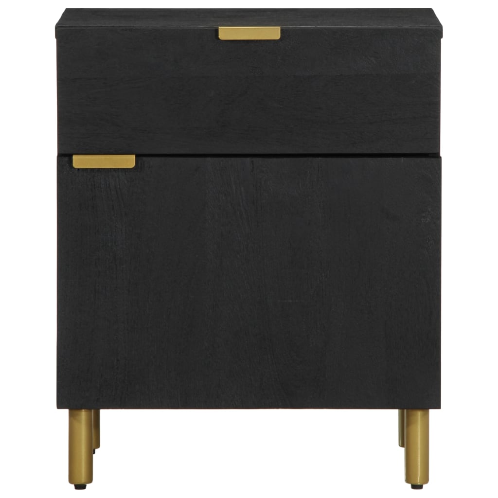 Spintelė prie lovos Juoda 50x33x60 cm Inžinierinė mediena
