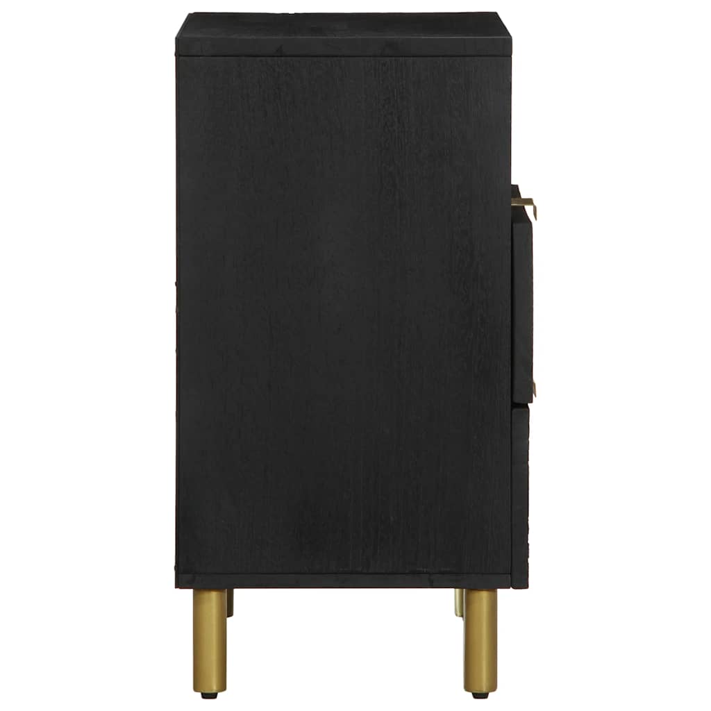 Spintelė prie lovos Juoda 50x33x62 cm Inžinierinė mediena