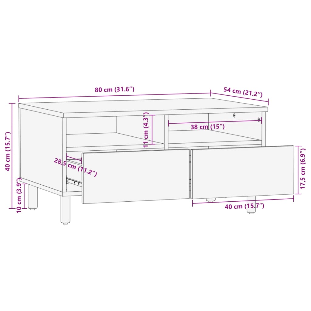 kavos staliukas juodas 80x54x40 cm Engineered Wood