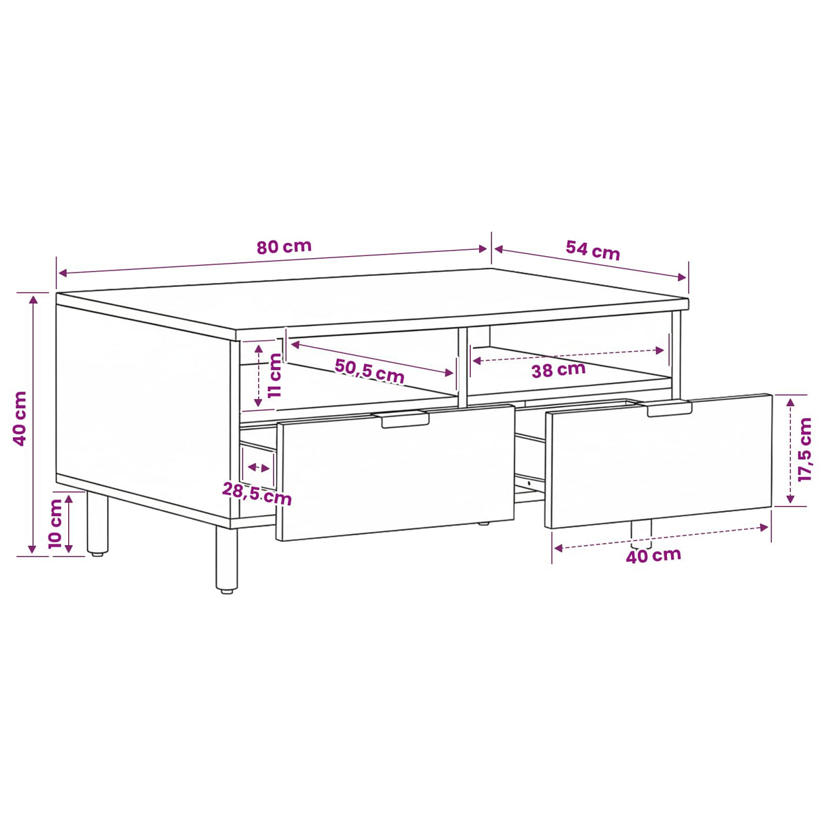 kavos staliukas juodas 80x54x40 cm Engineered Wood