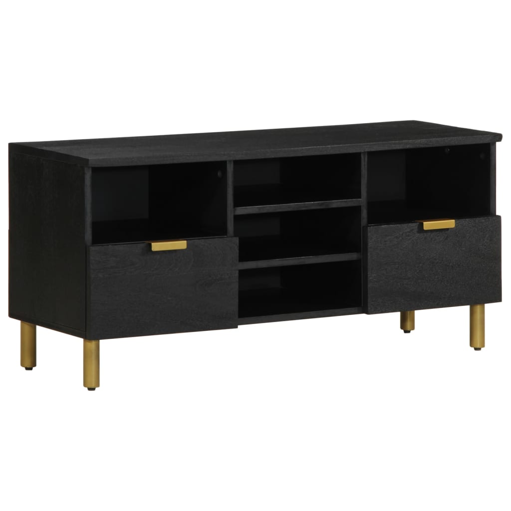 TV skapītis melns 100x33x46 cm inženierijas koks