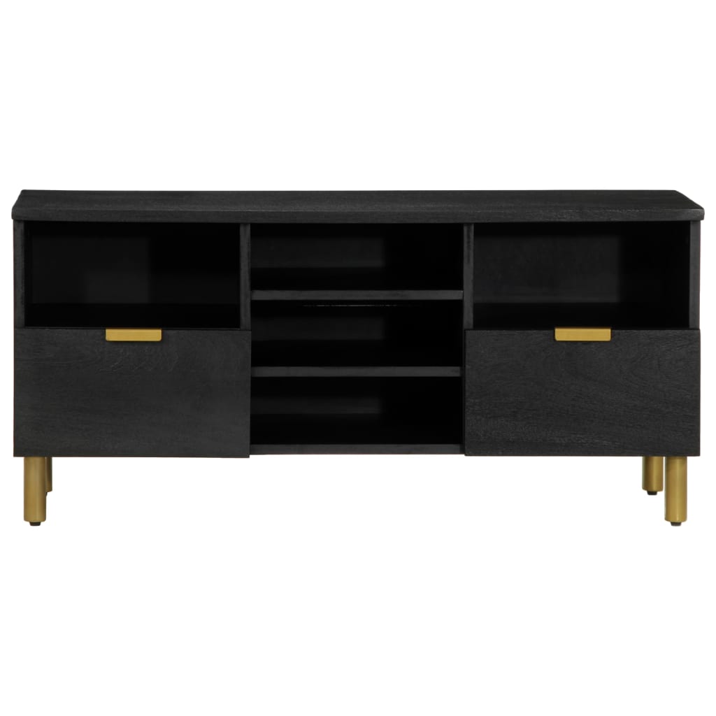 TV skapītis melns 100x33x46 cm inženierijas koks