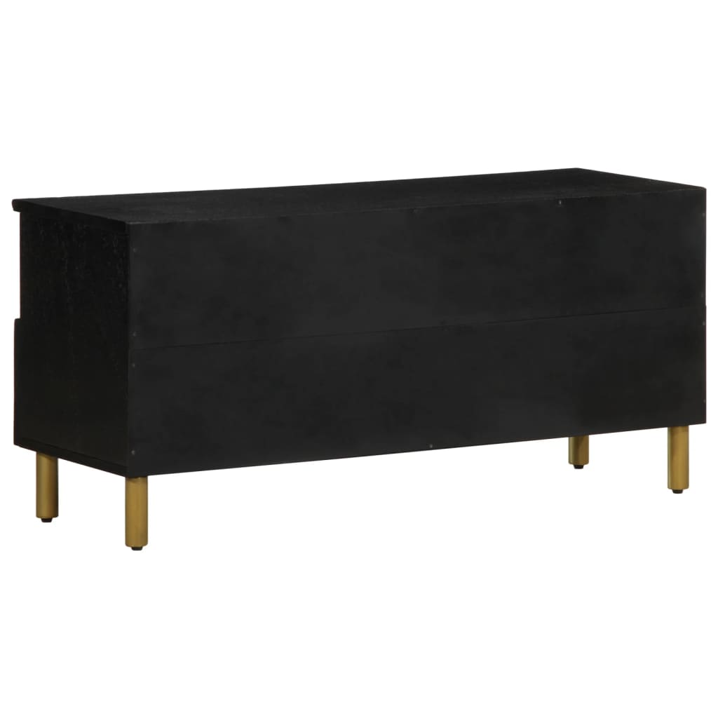 TV skapītis melns 100x33x46 cm inženierijas koks