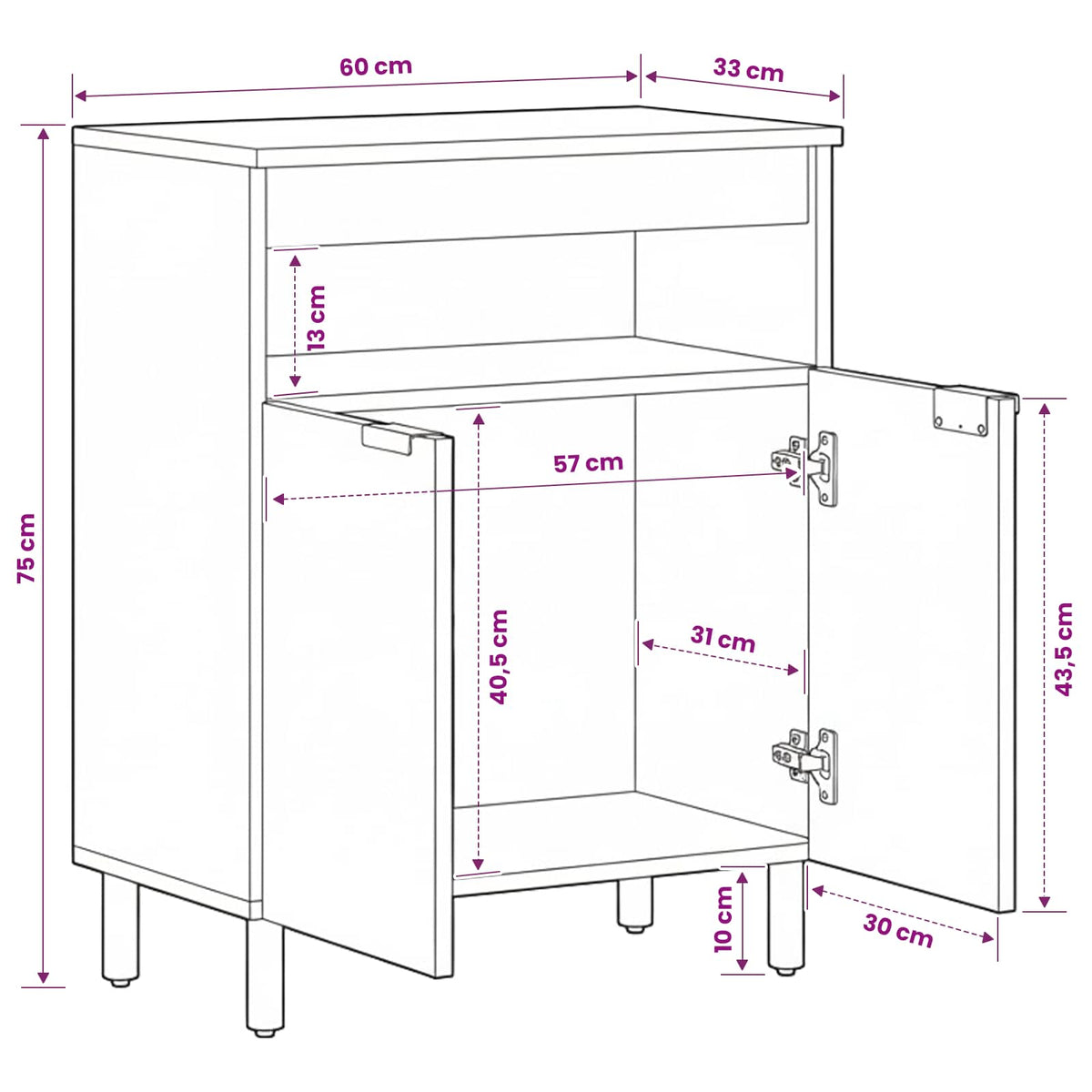 melns skapis 60x33x75 cm inženierijas koksne