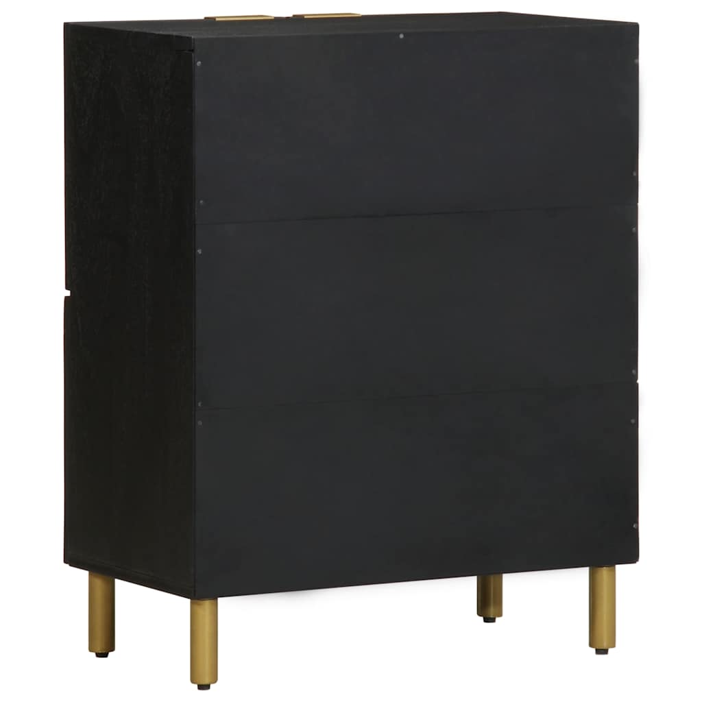 Melns bufetes skapis 60x33x75 cm inženierijas koksne
