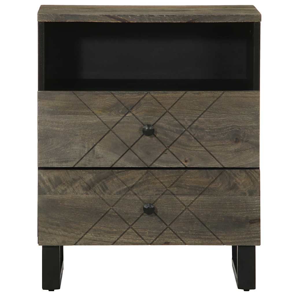 Spintelė prie lovos Juoda 50x33x62 cm Medžio masyvo Mango