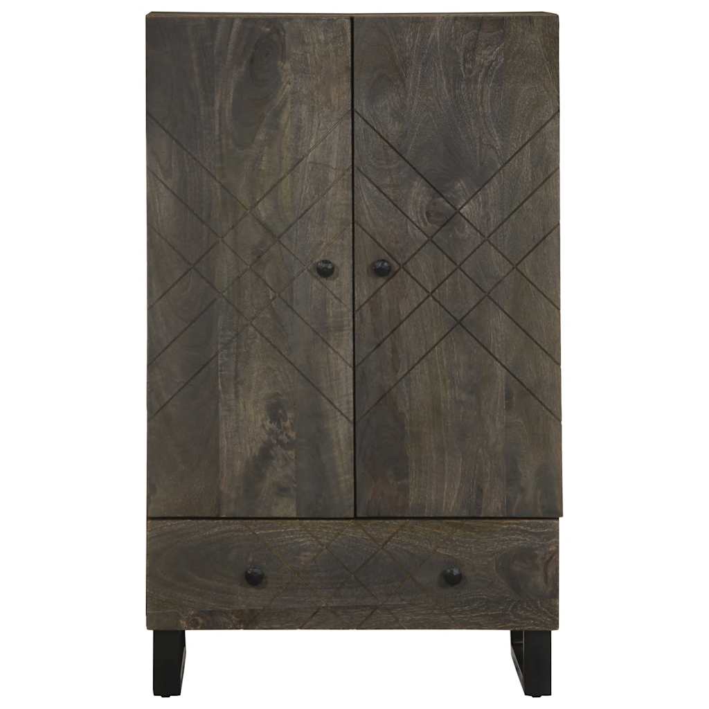 Chest of drawers, black, 60x33x100cm, solid mango wood