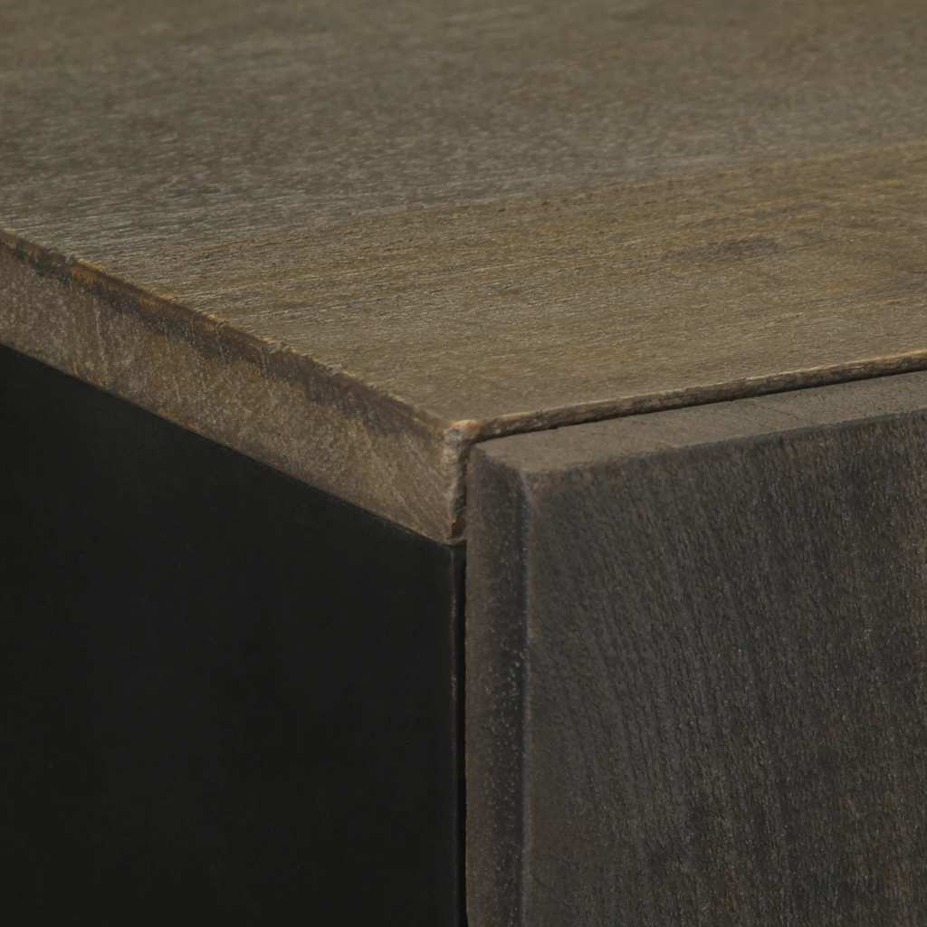 Chest of drawers, black, 60x33x100cm, solid mango wood