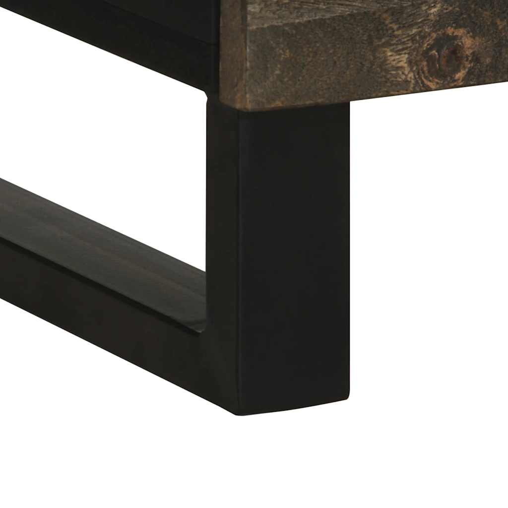 Chest of drawers, black, 60x33x100cm, solid mango wood