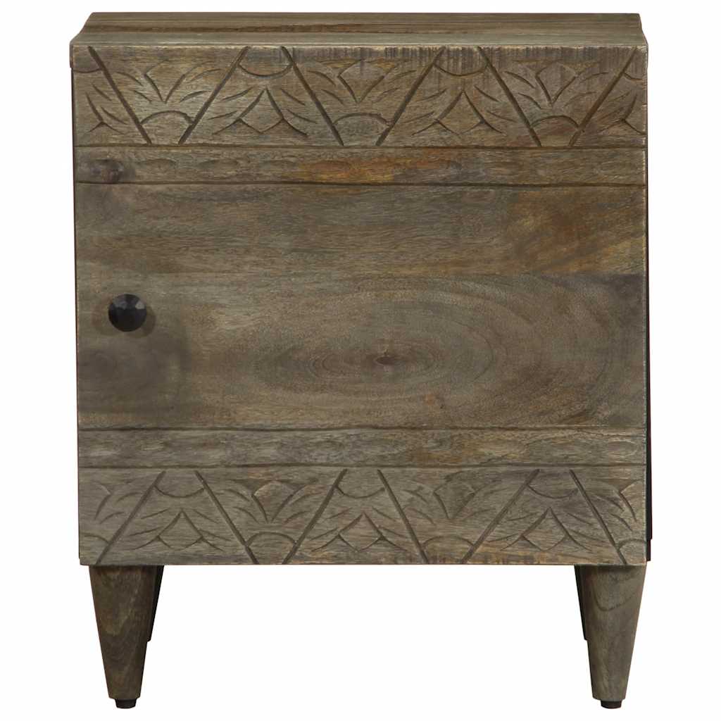 Bedside table light grey 40x33x46 cm solid mango wood