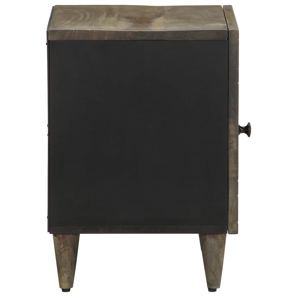 Bedside table light grey 40x33x46 cm solid mango wood